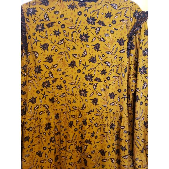 Universal Thread Yellow Floral Cottagecore Maxi Dress XL Long Sleeve - Picture 7 of 10